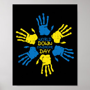 Poster Dia da Síndrome de Down Mãos Conscientização 321 H