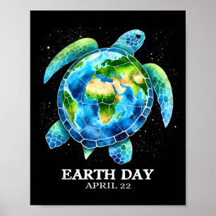 Poster Dia da Terra 2025 Ame a Tartaruga do Mar da Terra