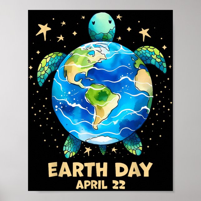 Poster Dia da Terra 2025 Restaurar a Tartaruga do Mar Ter (Frente)