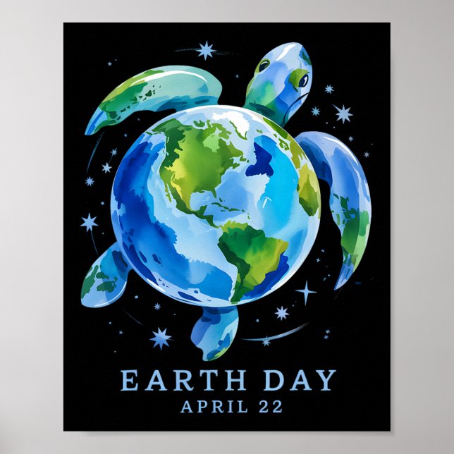 Poster Dia da Terra 2025 Restaurar a Tartaruga do Mar Ter (Frente)