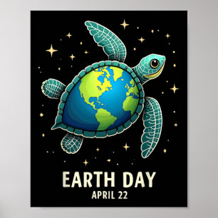 Poster Dia da Terra 2025 Restaurar a Tartaruga do Mar Ter
