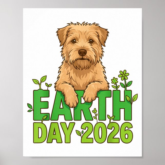 Poster Dia da Terra 2026 Terriers Fofos Camiseta para Mãe (Frente)