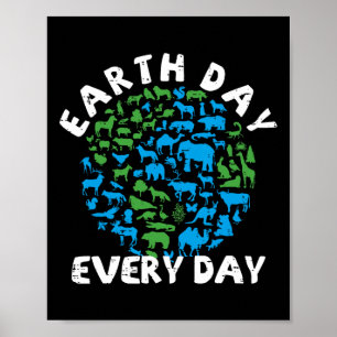 Poster Dia da Terra Amantes de os animais na Terra