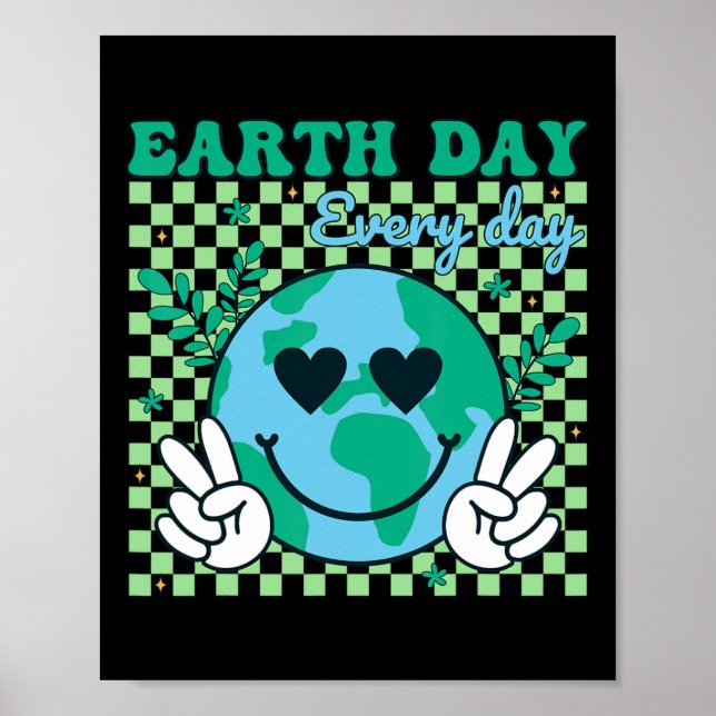 Poster Dia da Terra Ambiente Crianças Meninas Meninos Chá (Frente)