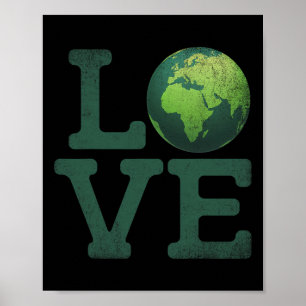 Poster Dia da Terra Amor Camisa Homens Mulheres Crianças