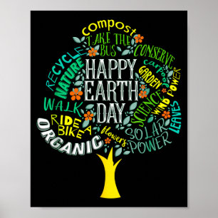Poster Dia da Terra árvore salvar inspiração da Terra