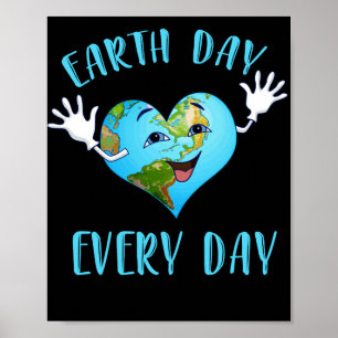 Poster Dia da Terra Dia da Terra Planeta Coração Bonita