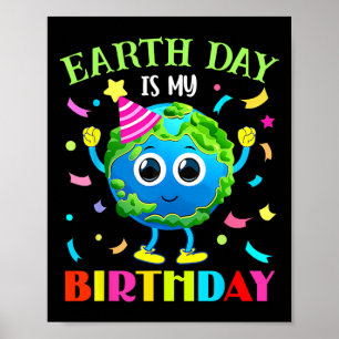 Poster Dia da Terra É Meu Aniversário Pró-Ambiente Aniver