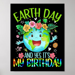 Poster Dia da Terra e Sim É Meu Aniversário Tee Terra Eng