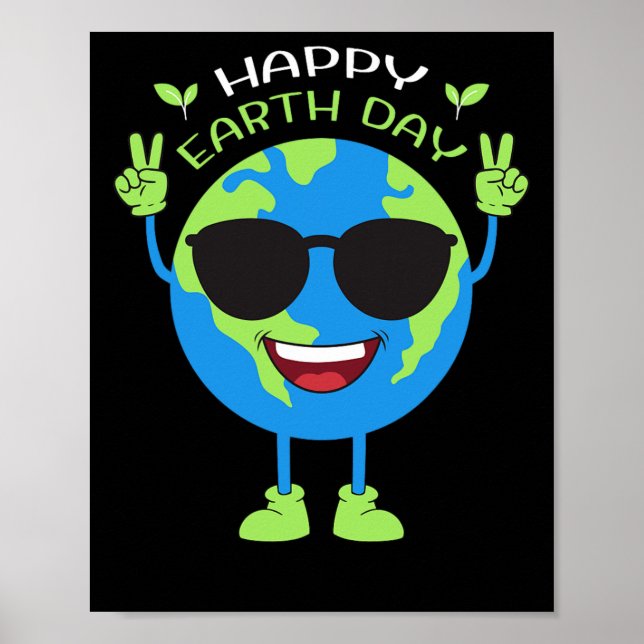 Poster Dia da Terra Engraçado Dia da Terra Crianças de An (Frente)