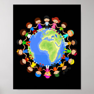 Poster Dia da Terra Figurino Crianças Dia da Terra Homens