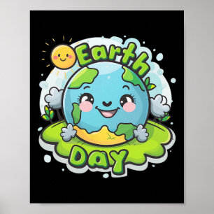 Poster Dia da Terra para Crianças Engraçadas no Dia da Te