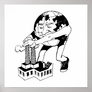 Póster DIA DA TERRA - pare a poluição