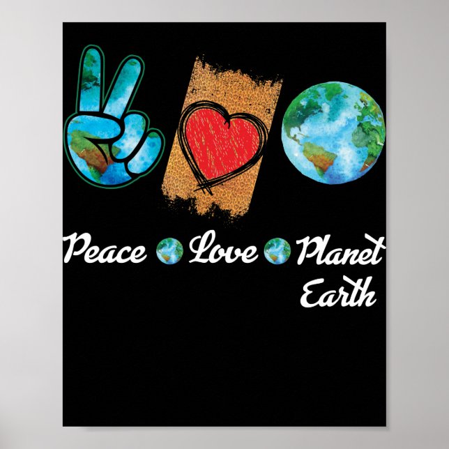 Poster Dia da Terra Paz e Amor Terra (Frente)