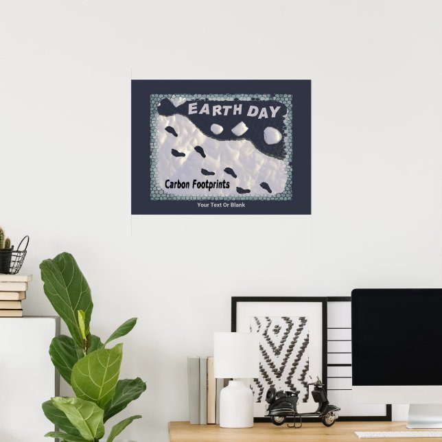 Poster Dia da Terra - Pegadas de Carbono (Escritório em casa)