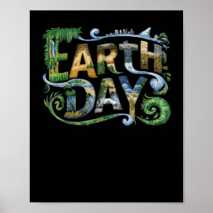 Poster Dia da Terra Proteção Ambiental Salvar Árvore &