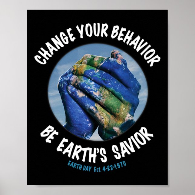 Poster Dia da Terra Salve A Planta Planeta Mais Árvores L (Frente)