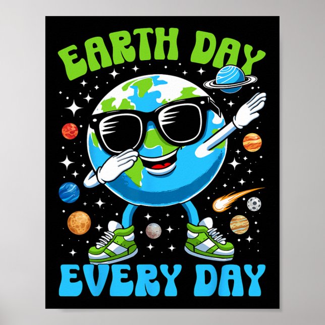 Poster Dia da Terra Todos Os Dias Engraçados Dabbing Eart (Frente)