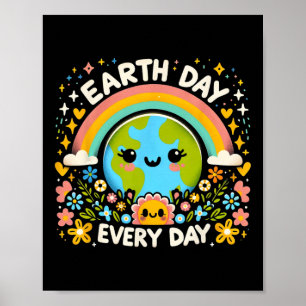 Poster Dia da Terra Todos Os Dias Planeta Encantador Com