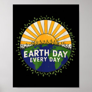 Poster Dia da Terra Todos os Dias Retro Vintage Eco