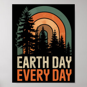 Poster Dia da Terra Todos Os Dias Retrorna Floresta Arco-