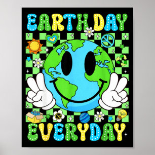 Poster Dia da terra todos os dias rosto sorridente engraç