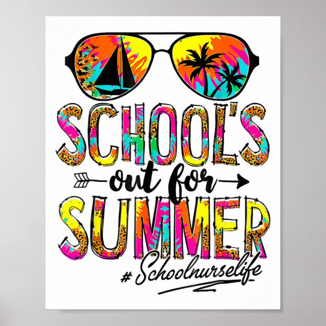Poster Dia Das Escolas Fora Para Enfermeira De Verão (Frente)