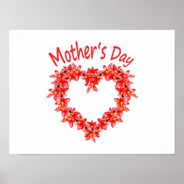 Poster Dia das Mães - Coração de Tulipa - Ilustração |  (Frente)