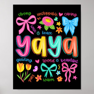 Poster Dia das Mães Engraçado Amado e Cuidadoso Yaya Bow