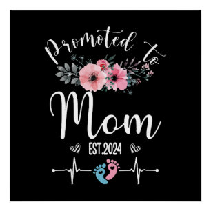 Póster Dia das Mães Engraçado com Florais 2024