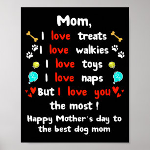 Poster Dia das mães mamãe de cachorro fofo feminino, feli