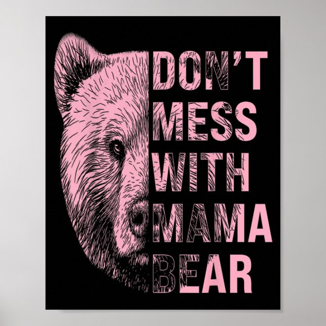 Poster Dia das Mães Não Brinque Com a Mamãe Urso  (Frente)