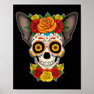 Poster Dia das Mulheres das Almas Dia dos Mortos Caveira