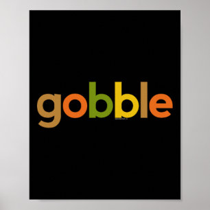 Poster Dia de Ação de Graças a Homens Mulheres Gobble Que