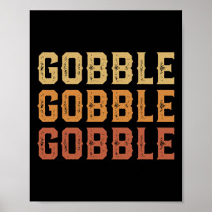Poster Dia de Ação de Graças à Turquia Divertida Gobble G