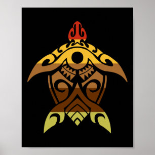 Poster Dia de Ação de Graças da Tartaruga Tribal Legal Fa