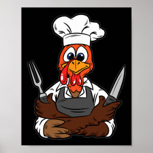 Poster Dia de Ação de Graças de Chef Turco Culinária de C