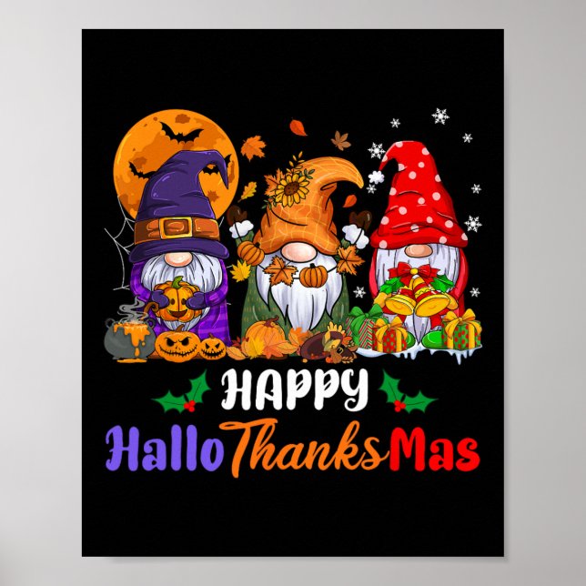 Poster Dia de Ação de Graças de Halloween de Hallothanksm (Frente)