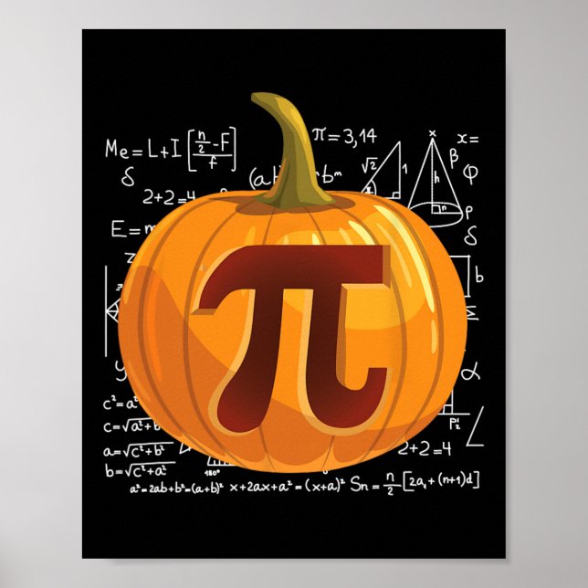 Poster Dia de Ação de Graças de Pumpkin Pie Math Diversão (Frente)