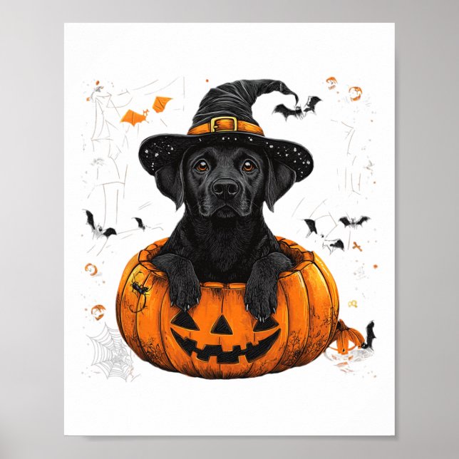 Poster Dia de Ação de Graças do Black Labrador Pumpkin Ha (Frente)
