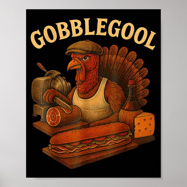 Poster Dia de Ação de Graças do Peru Gobbol (Frente)