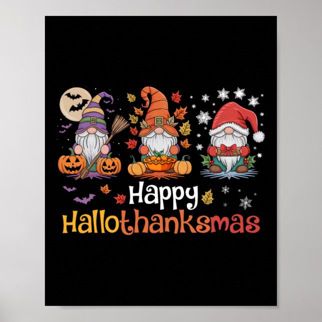 Poster Dia de Ação de Graças dos Gnomos de Hallothanksmas (Frente)
