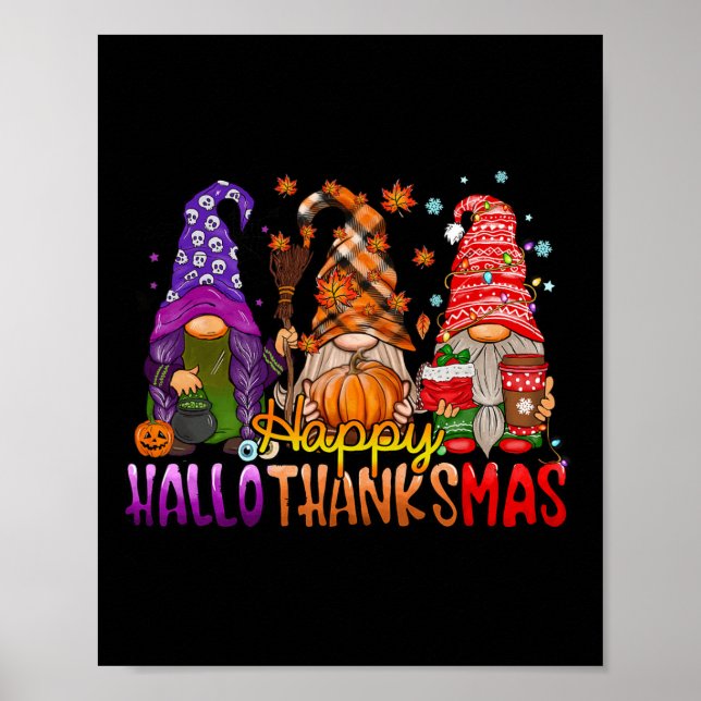 Poster Dia de Ação de Graças dos Gnomos Happy Hallothanks (Frente)