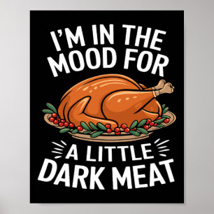 Poster Dia de Ação de Graças estou no clima para carne es