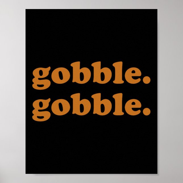 Poster Dia de Ação de Graças Gobble Gobble Turkey Trot En (Frente)
