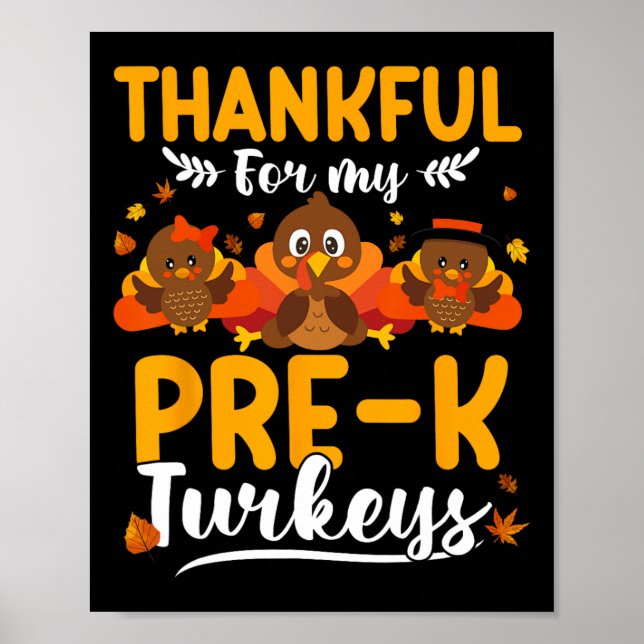 Poster Dia de Ação de Graças outono Felicito Meus Perus P (Frente)