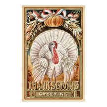 Dia de Ação de Graças Saudações à Turquia Branca e