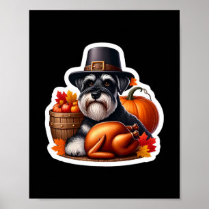 Poster Dia de Ação de Graças Standard Schnauzer Dono de C