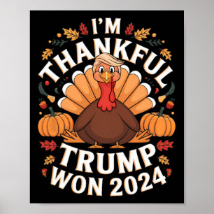 Poster Dia de Ação de Graças Trump Estou Grato Trump Venc