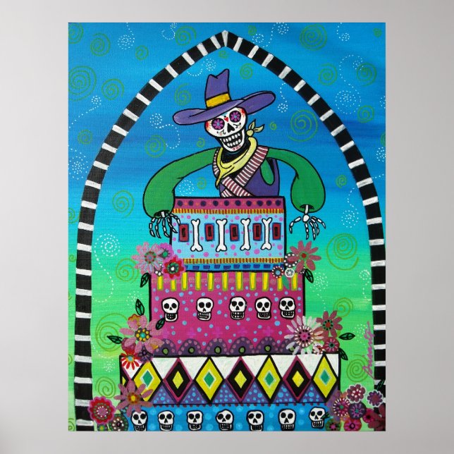 Póster dia de aniversário do cowboy dos mortos (Frente)